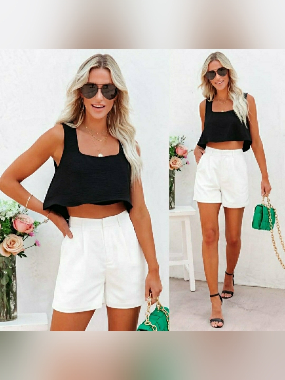 VICI COLLECTION ZYANA POCKETED HIGH RISE TAILORED SHORTS